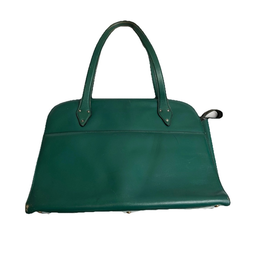 Vintage Azzedine Alaïa Paris Emerald Green Leather Top Handle Bag Rare Archive